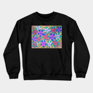 Pink and Yellow Tropical Rain Flowers Crewneck Sweatshirt